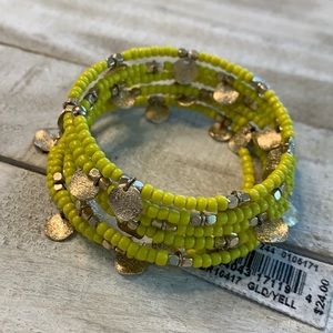 Natasha Yellow Gold Beaded expandable Fashion Bracelet